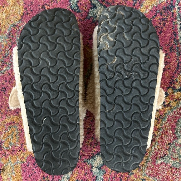Birkenstock Papillio | Women’s Cream Teddy Bear Sherpa Lined Arizona Sandals, 10 - Picture 15 of 16